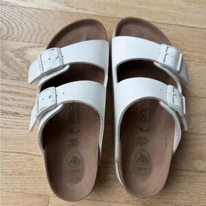 White Double Strap Sandals